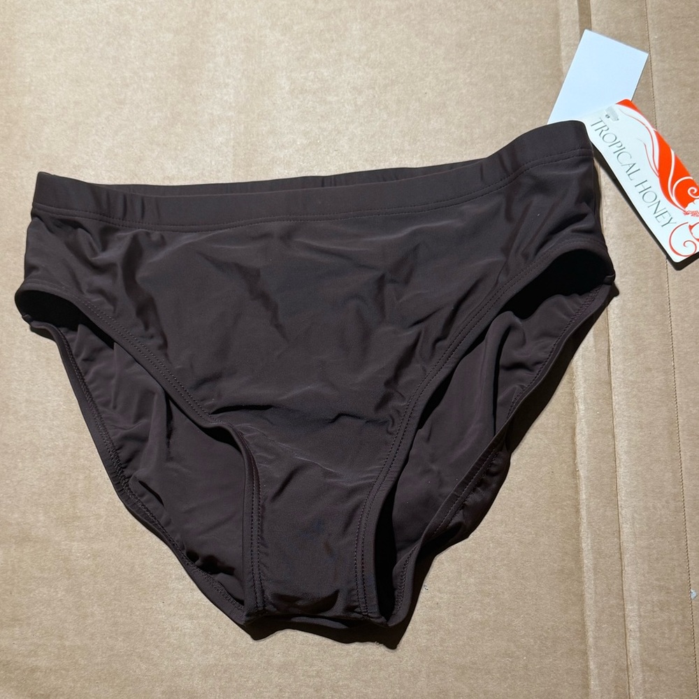 Women’s Tropical Honey Brown Swimsuit Bikini Bottom NEW